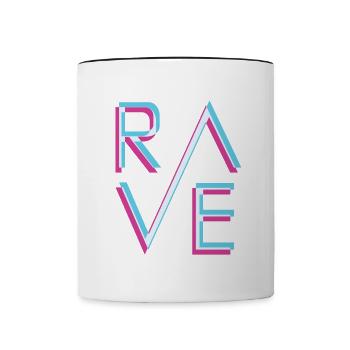 Techno Rave Tshirt Rave - Tasse zweifarbig - Weiß/Schwarz - Vorne