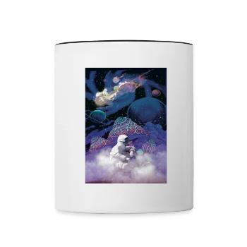 Psychedelisches Shirt LSD Astronaut - Tasse zweifarbig - Weiß/Schwarz - Vorne