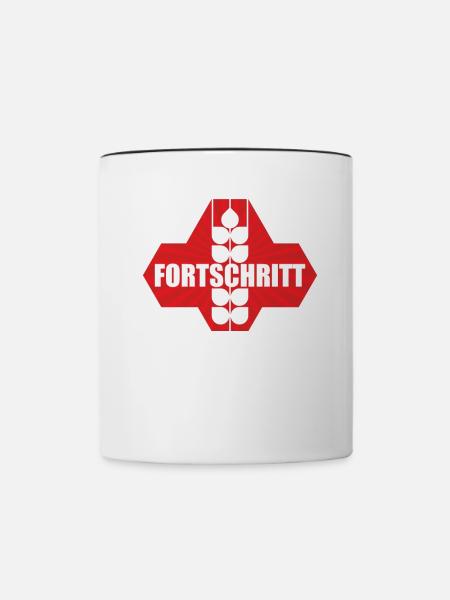 Ossi Tshirt DDR Fortschritt - Tasse zweifarbig - Weiß/Schwarz