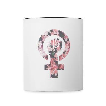 Feminist Tshirt Feminism for Women: The Perfect - Contrasting Mug - white/black - Front