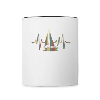 T-shirt de voile de battement de coeur pour les marins cadeau: Seg - Mug contrasté - blanc/noir - Devant