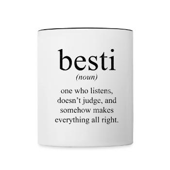 Besties For 2 girls - Contrasting Mug - white/black - Front