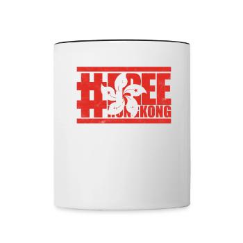 Manifestation gratuite de Hong Kong contre la Chine - Mug contrasté - blanc/noir - Devant
