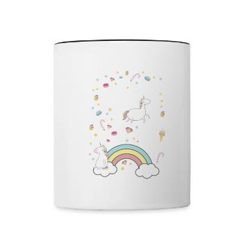11th birthday unicorn T-shirt - Contrasting Mug - white/black - Front