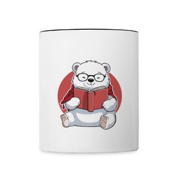 Un chapitre de plus - Conception d’ours polaire kawaii - Mug contrasté - blanc/noir - Devant