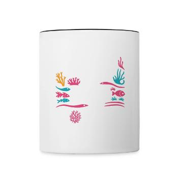 Protect the Reefs Save the Corals Ocean lover - Contrasting Mug - white/black - Front