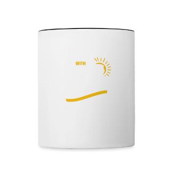 La vie est meilleure avec Day Drinking Funny Alcohol - Mug contrasté - blanc/noir - Devant