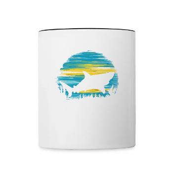 Life would be better with Megalodon Funny Shark - Contrasting Mug - white/black - Front