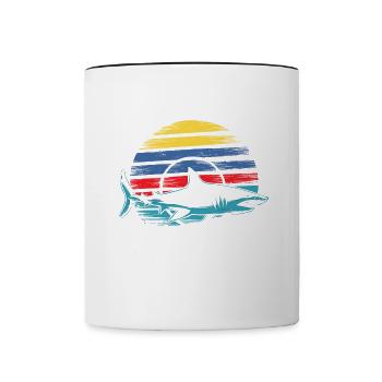 Life would be better with Megalodon Funny Shark - Contrasting Mug - white/black - Front