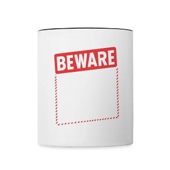 Hüte dich vor der Zeit furze schlecht Lustig Furz Humor - Tasse zweifarbig - Weiß/Schwarz - Vorne