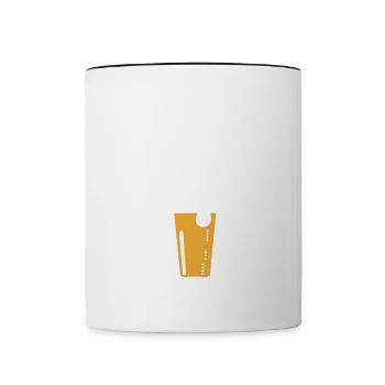 Lustiger IPA Bier Spruch meine Blutgruppe ist IPA+ - Tasse zweifarbig - Weiß/Schwarz - Vorne