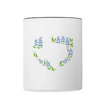 Bluebonnet Texas Routen USA Liebe Texas Mädchen Jungen - Tasse zweifarbig - Weiß/Schwarz - Vorne