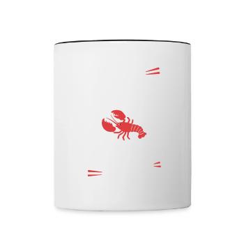 Drôle de rouleau de homard Pun fruits de mer Maine Gourmand - Mug contrasté - blanc/noir - Devant