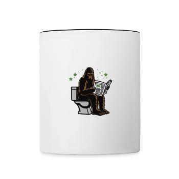 Born to Shit Forced To Wipe Sasquatch Poop Boys Gi - Tasse zweifarbig - Weiß/Schwarz - Vorne