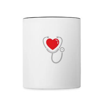 Prochain arrêt : École de médecine, étudiant en médecine - Mug contrasté - blanc/noir - Devant