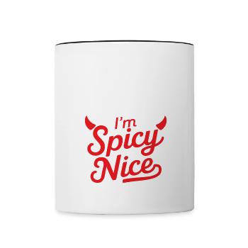 I'm not mean I'm spicy Nice Funny Adult Sarcasm Hu - Contrasting Mug - white/black - Front