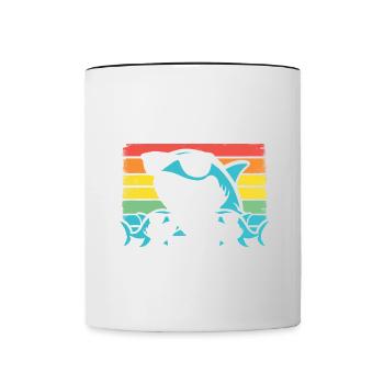 Stolzer Vater von zwei Jawsome Kids Family Hai Wortspiel - Tasse zweifarbig - Weiß/Schwarz - Vorne