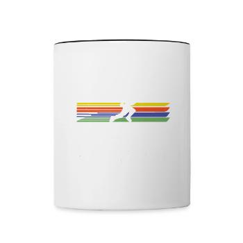 Worlds okayest average runner Funny jogging saying - Contrasting Mug - white/black - Front