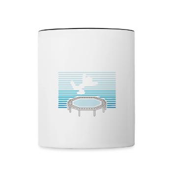 I'm just here for rebounds - Trampoline joke - Contrasting Mug - white/black - Front