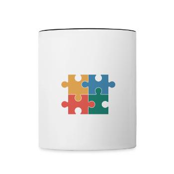 Nur noch ein Teil, ich verspreche ein lustiges Puzzle - Tasse zweifarbig - Weiß/Schwarz - Vorne
