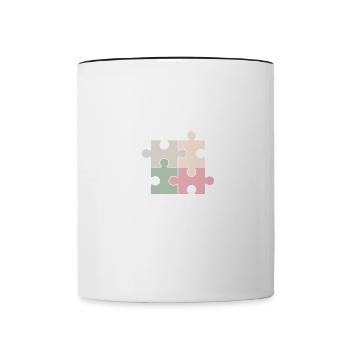 Nur noch ein Teil, ich verspreche ein lustiges Puzzle - Tasse zweifarbig - Weiß/Schwarz - Vorne