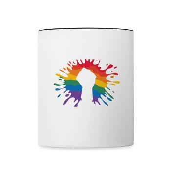 Hate is not an opinion Statement against the right - Contrasting Mug - white/black - Front