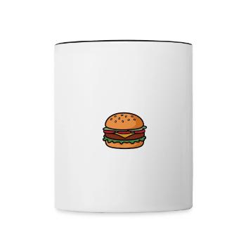 I run because i really like Cheeseburger Jogging - Contrasting Mug - white/black - Front
