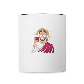 l’eau en vin depuis l’an 0 après J.-C. - Mug contrasté - blanc/noir - Devant