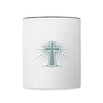 Jesus war ein unbewaffneter Schwarzer Mann Schwarzer Jesus - Tasse zweifarbig - Weiß/Schwarz - Vorne