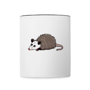 Sorry Can't I'm dead Lustiger Opossum-Humor - Tasse zweifarbig - Weiß/Schwarz - Vorne