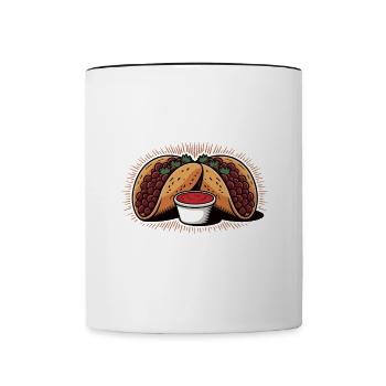 Life Happens Birria Tacos aide à la nourriture mexicaine amusante - Mug contrasté - blanc/noir - Devant