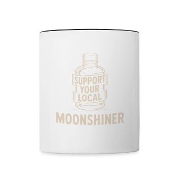 Soutenez votre pot Moonshiner Moonshine local - Mug contrasté - blanc/noir - Devant