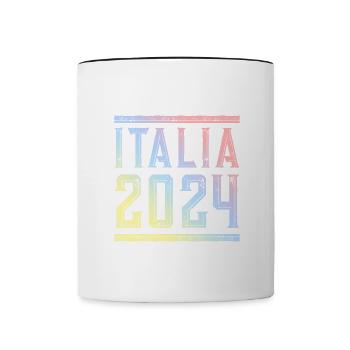 Italia 2024 Coloré - Mug contrasté - blanc/noir - Devant