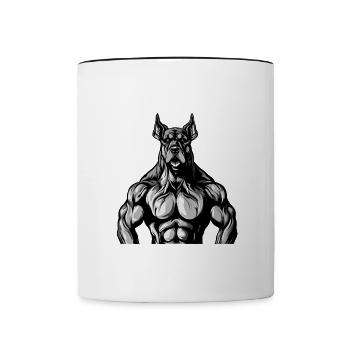Dog Muscle Fitness - Contrasting Mug - white/black - Front