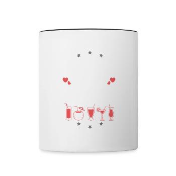 Équipe de boisson en Grèce - Mug contrasté - blanc/noir - Devant