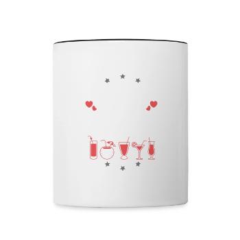 Lloret De Mar Drinking Team - Mug contrasté - blanc/noir - Devant
