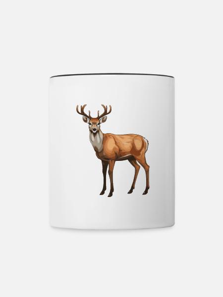 Hirsch Tier - Tasse zweifarbig - Weiß/Schwarz