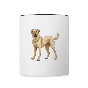 Kangal Hund Tier - Tasse zweifarbig - Weiß/Schwarz - Vorne