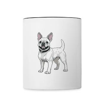 Bouledogue français Chien Animal - Mug contrasté - blanc/noir - Devant