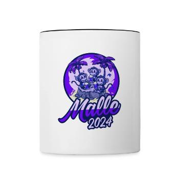 Malle 2024 Affe Mallorca Team Bier - Tasse zweifarbig - Weiß/Schwarz - Vorne
