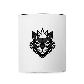 Couronne de chat - Mug contrasté - blanc/noir - Devant
