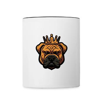 Mastiff Hund Krone - Tasse zweifarbig - Weiß/Schwarz - Vorne