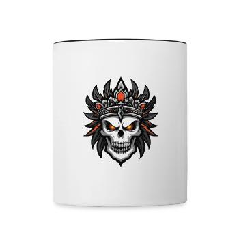 Häuptling Apache TotenIndianer - Tasse zweifarbig - Weiß/Schwarz - Vorne