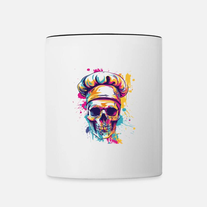Chef Chef Crâne - Mug contrasté - blanc/noir