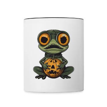 Frog Halloween Zombie - Contrasting Mug - white/black - Front