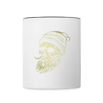 Holzfäller Totenkopf Lumberjack Gold - Tasse zweifarbig - Weiß/Schwarz - Vorne