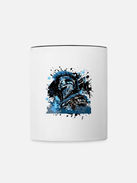 Spartaner Helm Mythologie - Tasse zweifarbig - Weiß/Schwarz
