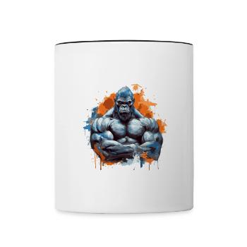 Gorille Bodybuilding Beast - Mug contrasté - blanc/noir - Devant