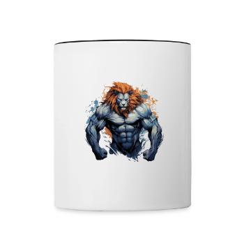 Lion Muscles Bodybuilding Gym - Contrasting Mug - white/black - Front