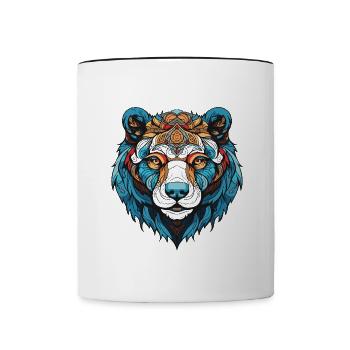 Polar Bear Head Polar Bear - Contrasting Mug - white/black - Front